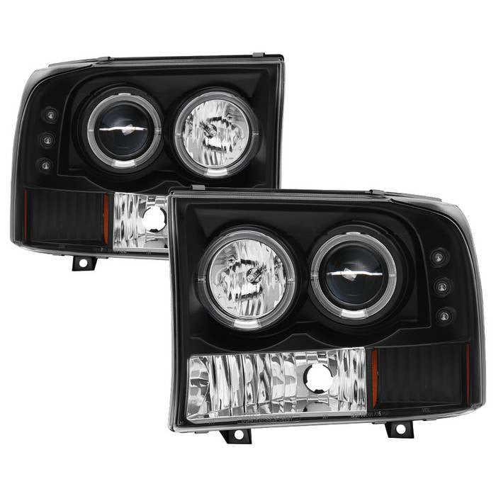 Spyder Ford F250 Super Duty 99-04 / Excursion 00-04 V2 Halo Projector led Headlights Black