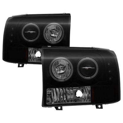 Spyder F250 Super Duty/ Excursion 00-04 CCFL Headlights Smoke display showing show PRO-YD-FF25099-1P-G2-CCFL-BSM