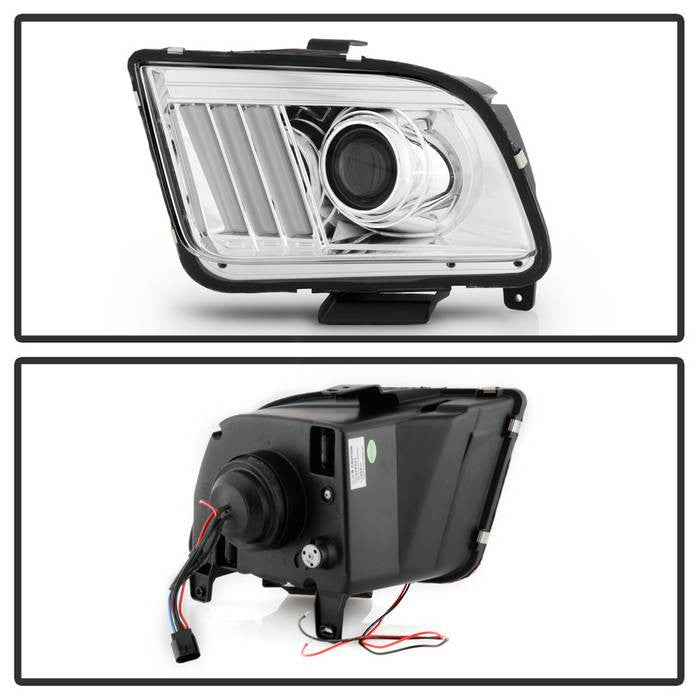 Spyder Ford Mustang 05-08 V2 DRL Projector Headlights chrome (PRO-YD-FM05V2-DRL-C) backside of the back rear panel