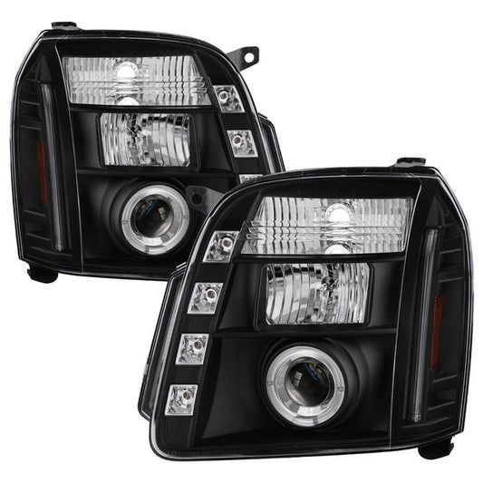 Spyder GMC Yukon/ Denali 07-14 Halo Pro Headlights Black display showing show PRO-YD-GY07-HL-BK