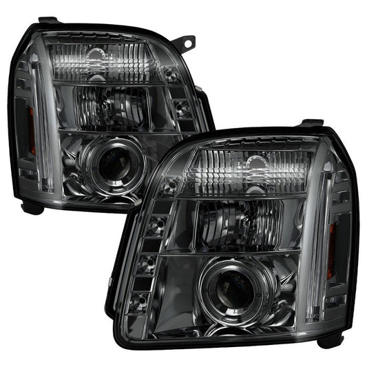 Spyder GMC Yukon Denali 07-14 Halo Pro Headlights Smoke display showing show PRO-YD-GY07-HL-SM