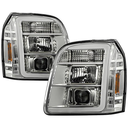 Spyder GMC Yukon/ Denali 07-14 V2 LED Bar Headlights Chrome display showing show PRO-YD-GY07V2SI-C