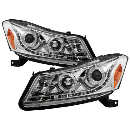 Spyder Honda Accord 08-12 4Dr LED Halo Pro Headlights Chrome display showing show PRO-YD-HA08-4D-HL-C