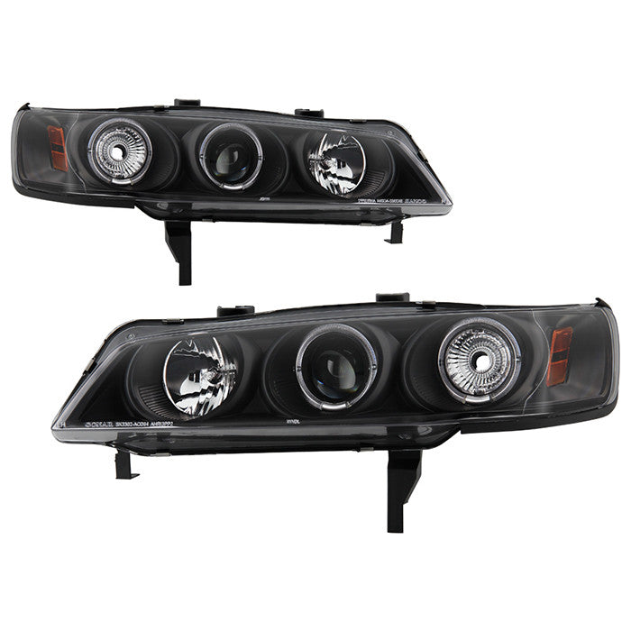 Spyder Honda Accord 94-97 1PC Halo Pro Headlights Black display showing show PRO-YD-HA94-AM-BK