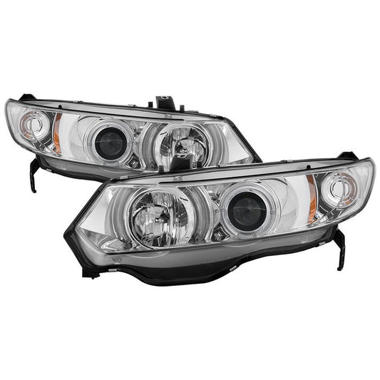 Spyder Honda Civic 06-08 2Dr HaloProjector Headlights Chrome display showing show PRO-YD-HC06-2D-HL-C