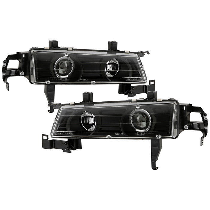 Spyder Honda Prelude 92-96 Halo Projector Headlights Black display showing show PRO-YD-HP92-BK