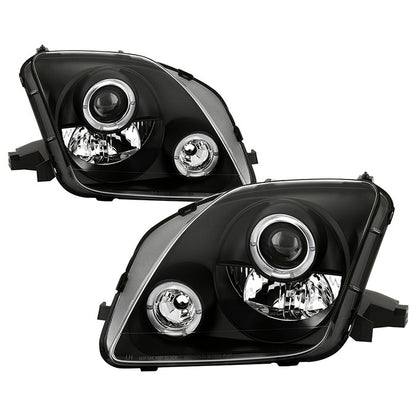 Spyder Honda Prelude 97-01 Halo Projector Headlights Black display showing show PRO-YD-HP97-HL-BK