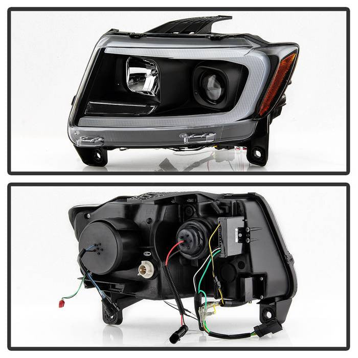 Spyder Jeep Grand Cherokee 11-13 LED Bar Pro Headlights Black (PRO-YD-JGC11-LB-BK)