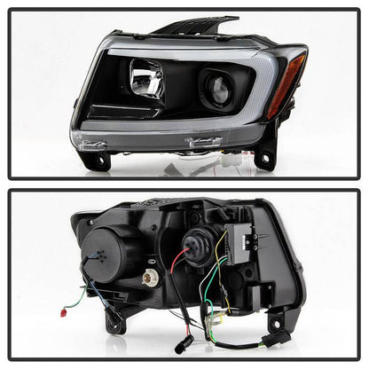 Spyder Jeep Grand Cherokee 11-13 LED Bar Pro Headlights Black (PRO-YD-JGC11-LB-BK)