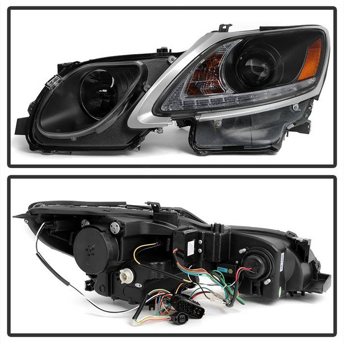 PRO-YD-LG06-HID-DRL-BK Spyder Lexus GS300 GS350 GS450 GS460 06-11 Headlights Black OEM Xenon backside of the back rear panel