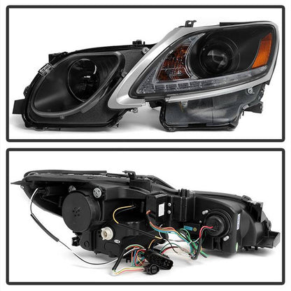 PRO-YD-LG06-HID-DRL-BK Spyder Lexus GS300 GS350 GS450 GS460 06-11 Headlights Black OEM Xenon backside of the back rear panel