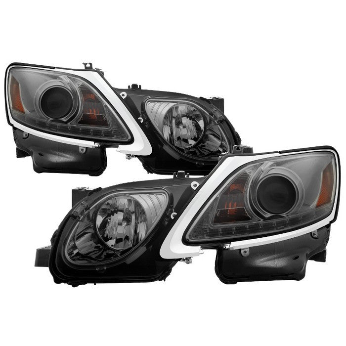 Spyder Lexus GS300/350 GS450/460 06-11 Headlights Smoke OEM Xenon display showing show PRO-YD-LG06-HID-DRL-SM