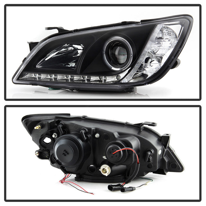 Spyder Lexus IS300 01-05 Halo Pro Headlights Black OEM Xenon (PRO-YD-LIS01-HID-DRL-BK) backside of the back rear panel