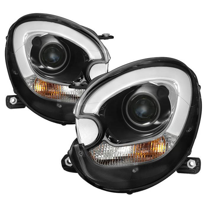 Spyder Mini Countryman 11-16 LED bar Pro Headlights Black display showing show PRO-YD-MCO11-DRL-BK