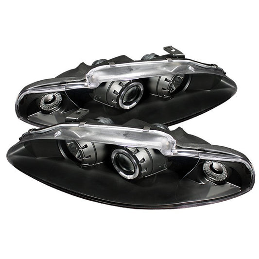 Spyder Mitsubishi Eclipse 95-96 Halo Pro Headlights Black display showing show PRO-YD-ME95-HL-BK