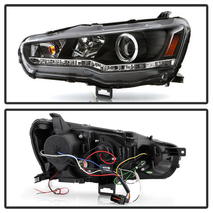 Spyder Mitsubishi Lancer /EVOX 08-17 Halo Pro Headlights Black (PRO-YD-ML08-DRL-BK) backside of the back rear panel