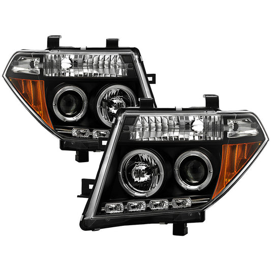 Spyder Nissan Frontier Pathfinder 05-07 Pro Headlights Black display showing show PRO-YD-NF05-HL-BK