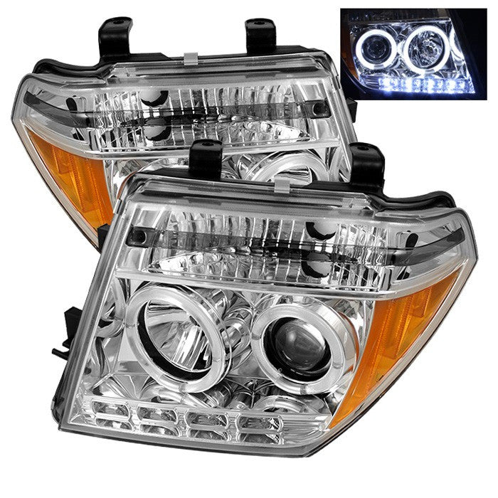 Spyder Nissan Frontier/ Pathfinder 05-07 Pro Headlights Chrome display showing show PRO-YD-NF05-HL-C