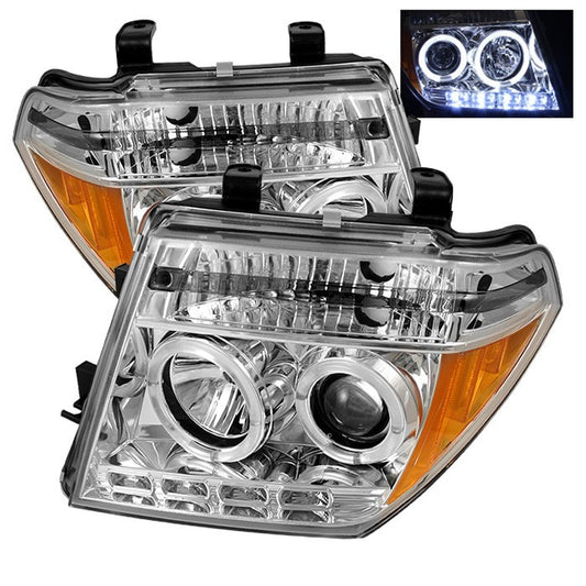 Spyder Nissan Frontier/ Pathfinder 05-07 Pro Headlights Chrome display showing show PRO-YD-NF05-HL-C