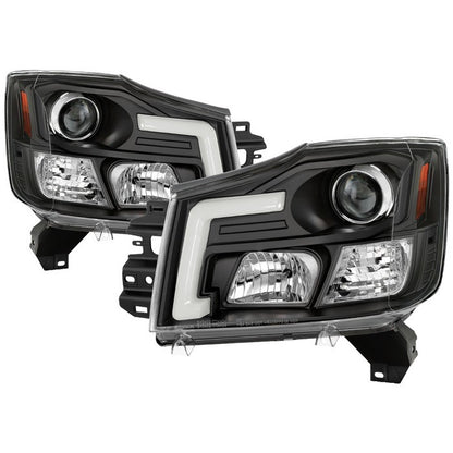 Spyder Nissan Titan 04-15 / Armada 04-07 V2 Projector Headlights Black