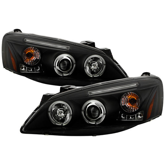 Spyder Pontiac G6 2dr 4DR 05-08 Halo Pro Headlights Black display showing show PRO-YD-PG605-HL-BK