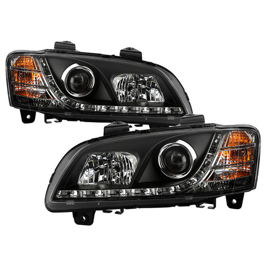 Spyder Pontiac G8 08-09 DRL Projector Headlights Black display showing show PRO-YD-PG808-DRL-BK