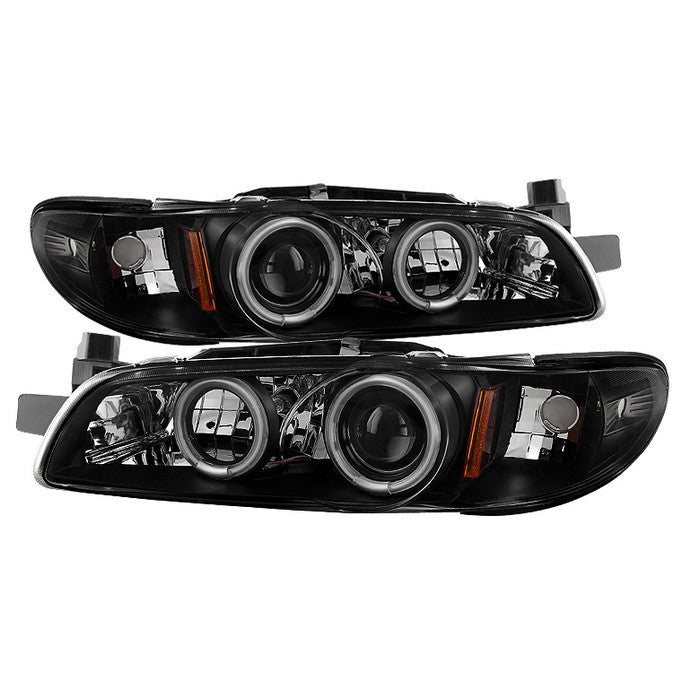 Spyder Pontiac Grand Prix 97-03 CCFL Halo Pro Headlights Black display showing show PRO-YD-PGP97-1PC-CCFL-BK