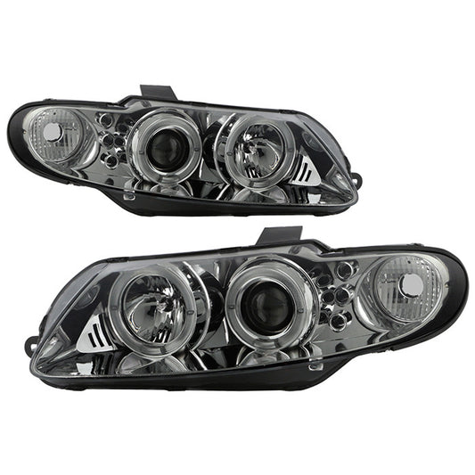 Spyder Pontiac GTO 04-06 Halo Projector Headlights Smoke display showing show PRO-YD-PGTO04-HL-SM