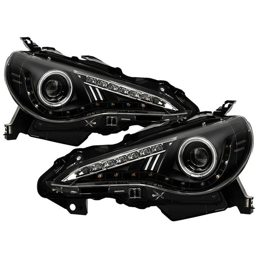 Spyder Scion FRS / Toyota 86 CCFL Halo Pro Headlights Black display showing show PRO-YD-SFRS12-CCFL-BK