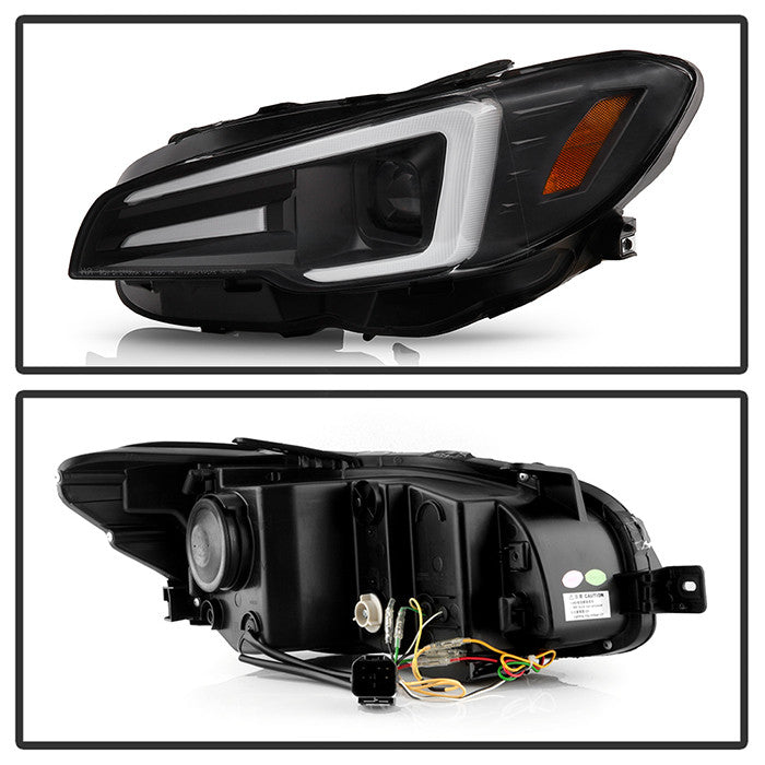 Spyder Subaru Impreza WRX 15-20 SEQ SwitchBack Headlights Black (PRO-YD-SWRX15SI-SBSEQ-BK)