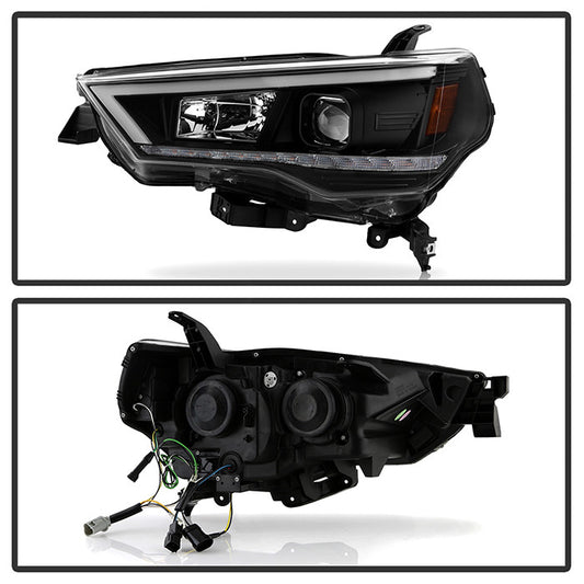 Spyder Toyota 4Runner 14-20 SEQ LED Bar Pro Headlights Black (PRO-YD-T4R14SI-SEQ-BK) backside of back rear panel