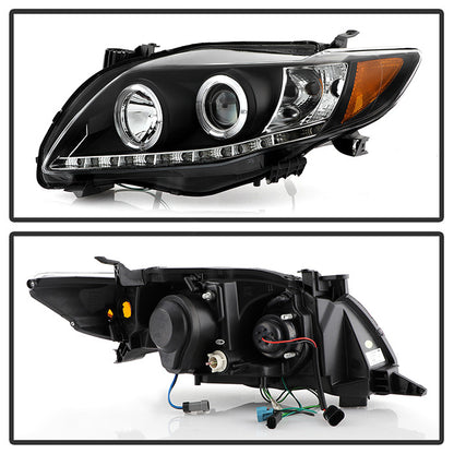 Spyder Toyota Corolla 09-10 Halo Projector Headlights Black (PRO-YD-TC09-DRL-BK) backside of the back rear panel
