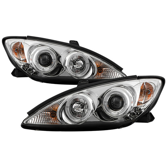 Spyder Toyota Camry 02-06 Halo Projector Headlights Chrome display showing show PRO-YD-TCAM02-HL-C