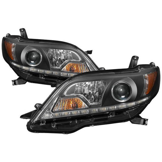 Spyder Toyota Sienna 15-19 SE XE models Pro Headlights Black display showing show PRO-YD-TSEN15-DRL-BK