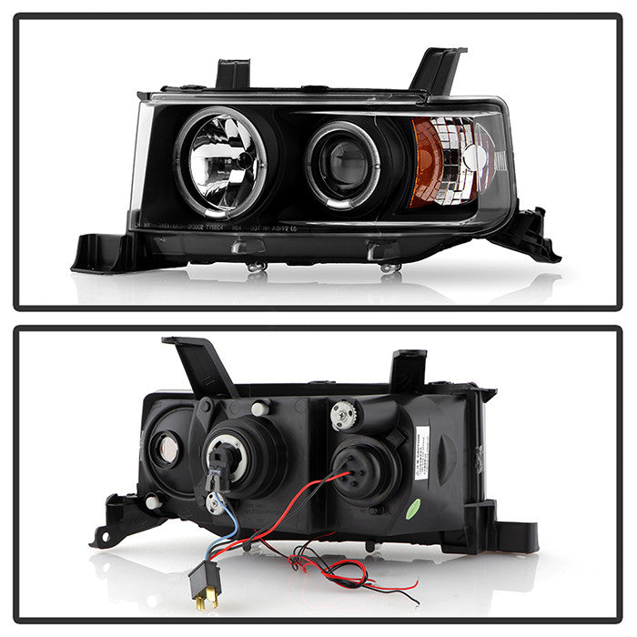 Spyder Scion XB 03-07 Halo Projector Headlights Black (PRO-YD-TSXB03-HL-BK) backside of the back rear panel