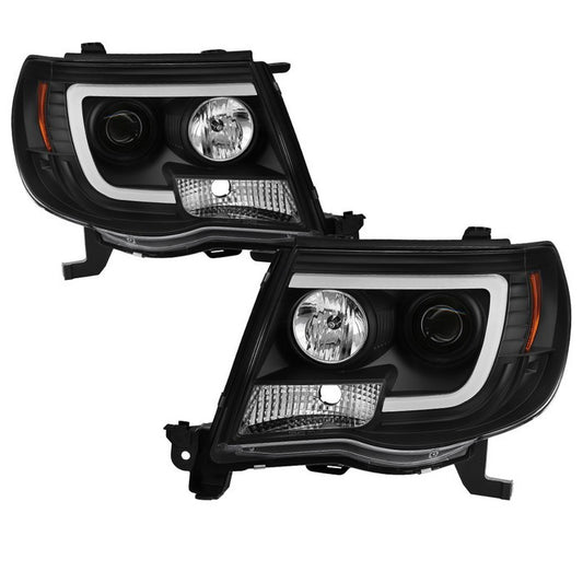 Spyder Toyota Tacoma 05-11 V2 LED Bar Pro Headlights Black display showing show PRO-YD-TT05V2-LB-BK