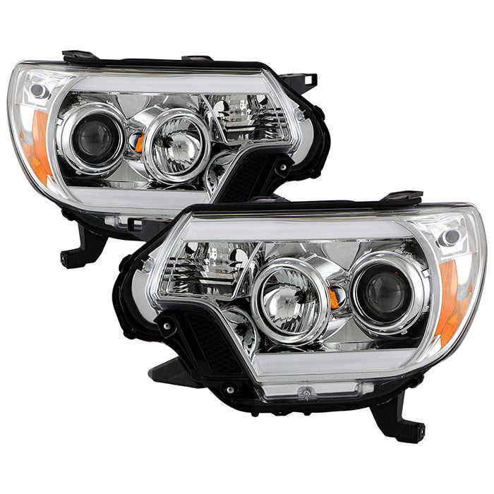 Spyder Toyota Tacoma 12-15 LED Bar Pro Headlights Chrome display showing show PRO-YD-TT12-LBDRL-C