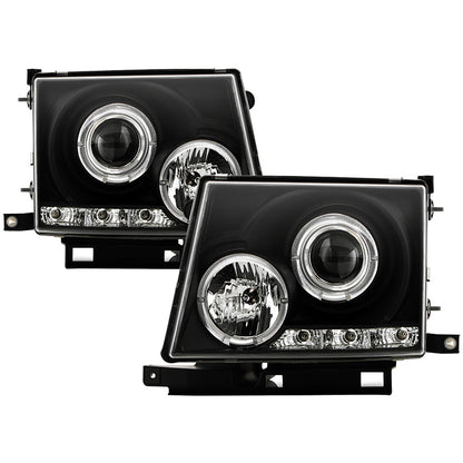 Spyder Toyota Tacoma 97-00 Halo Projector Headlights Black display showing show PRO-YD-TT97-HL-BK