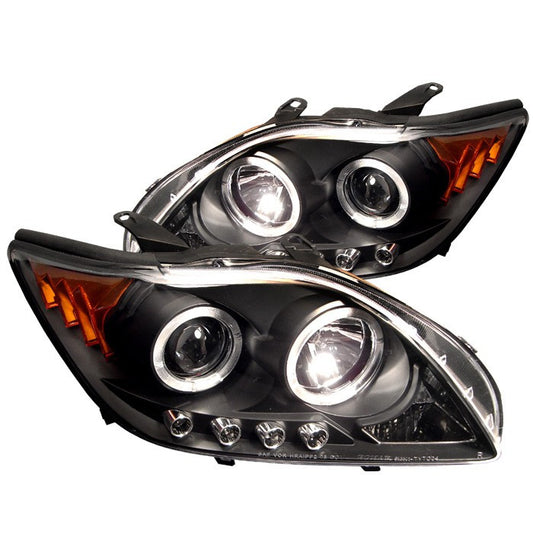 Spyder Scion TC 05-07 Halo Projector Headlights Black display showing show PRO-YD-TTC04-HL-AM-BK