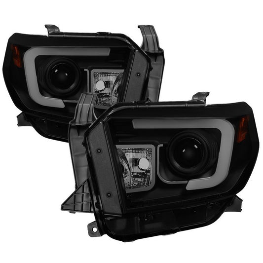 Spyder Toyota Tundra 14-21 LED Bar DRL Projector Headlight Black SM (PRO-YD-TTU14-DRL-BSM) display showing