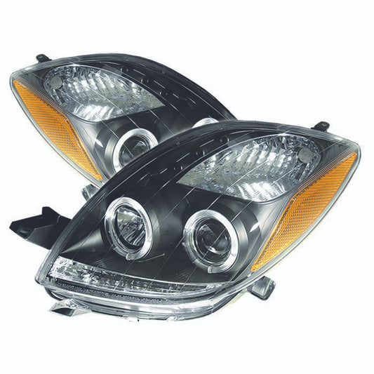 Spyder Toyota Yaris 06-08 2DR Halo Projector LED Headlights Black (PRO-YD-TYA06-HL-BK)