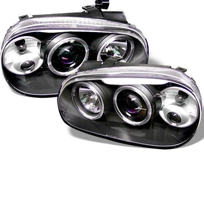 Spyder Volkswagen Golf IV 99-05 Halo Projector Headlights Black (PRO-YD-VG99-BK)