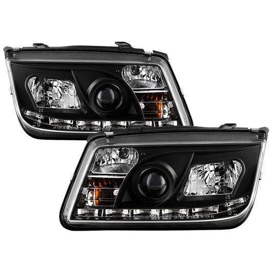 Spyder VW Jetta 99-05 LED DRL Projector Headlights Black (PRO-YD-VJ99-DRL-BK) Display showing