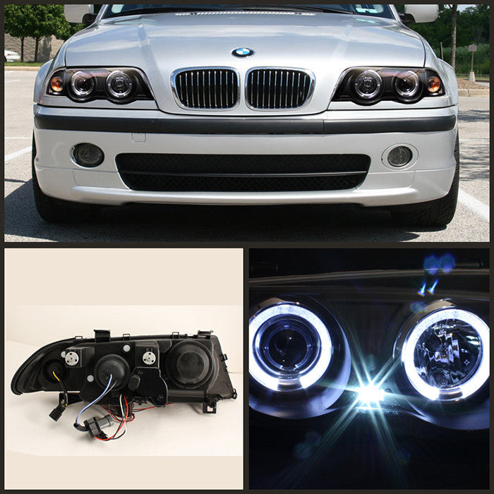 Projector Headlights Black installed BMW E46 3-Series