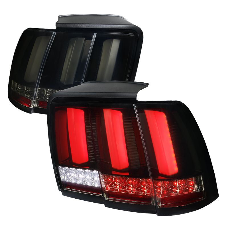 Spec-D 99-04 Ford Mustang Facelift Sequential Led Tail Light Glossy Black (LT-MST99BBLED-SQ-TM)