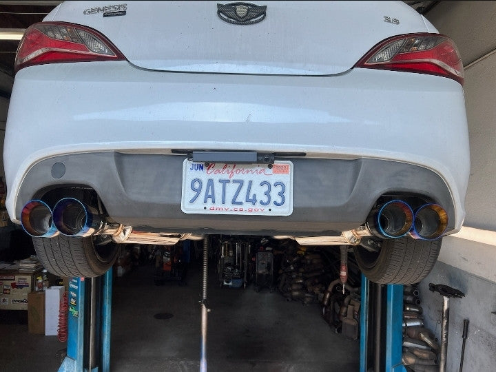 Genesis coupe V6 3.8L quad burnt tips Cat-back Exhaust