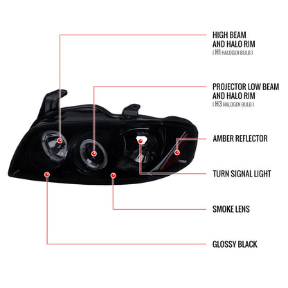 Dual Halo Projector Headlights Installed Nissan Sentra