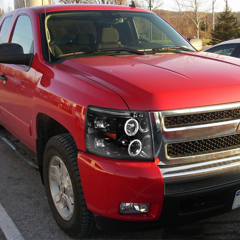 Dual Halo Projector Headlights W/ Led Installed Chevrolet Silverado