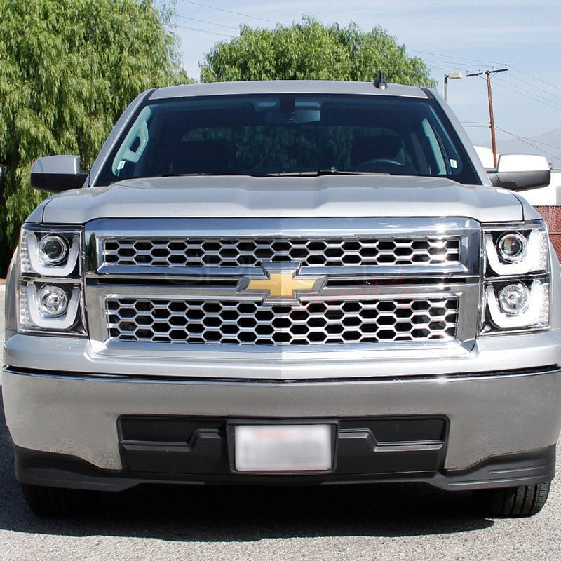 U-Bar Projector Headlights W/ Led Turn Signal Installed Chevrolet Silverado