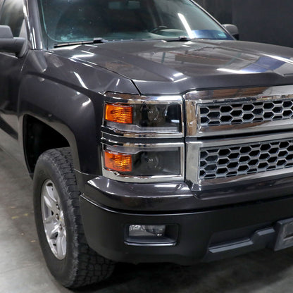 Projector Headlights W/ Switchback Sequential Turn Signal (Chrome Trim) Installed Chevrolet Silverado 1500